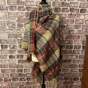 Large block scarf, multicolor